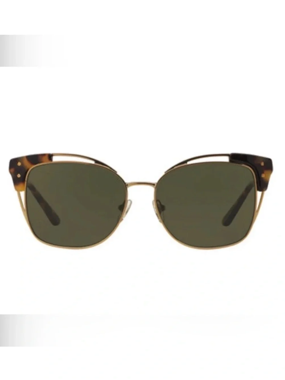 Tory Burch Tortoise Open Metal Frame Sunglasses Cat Eye Style TY6049